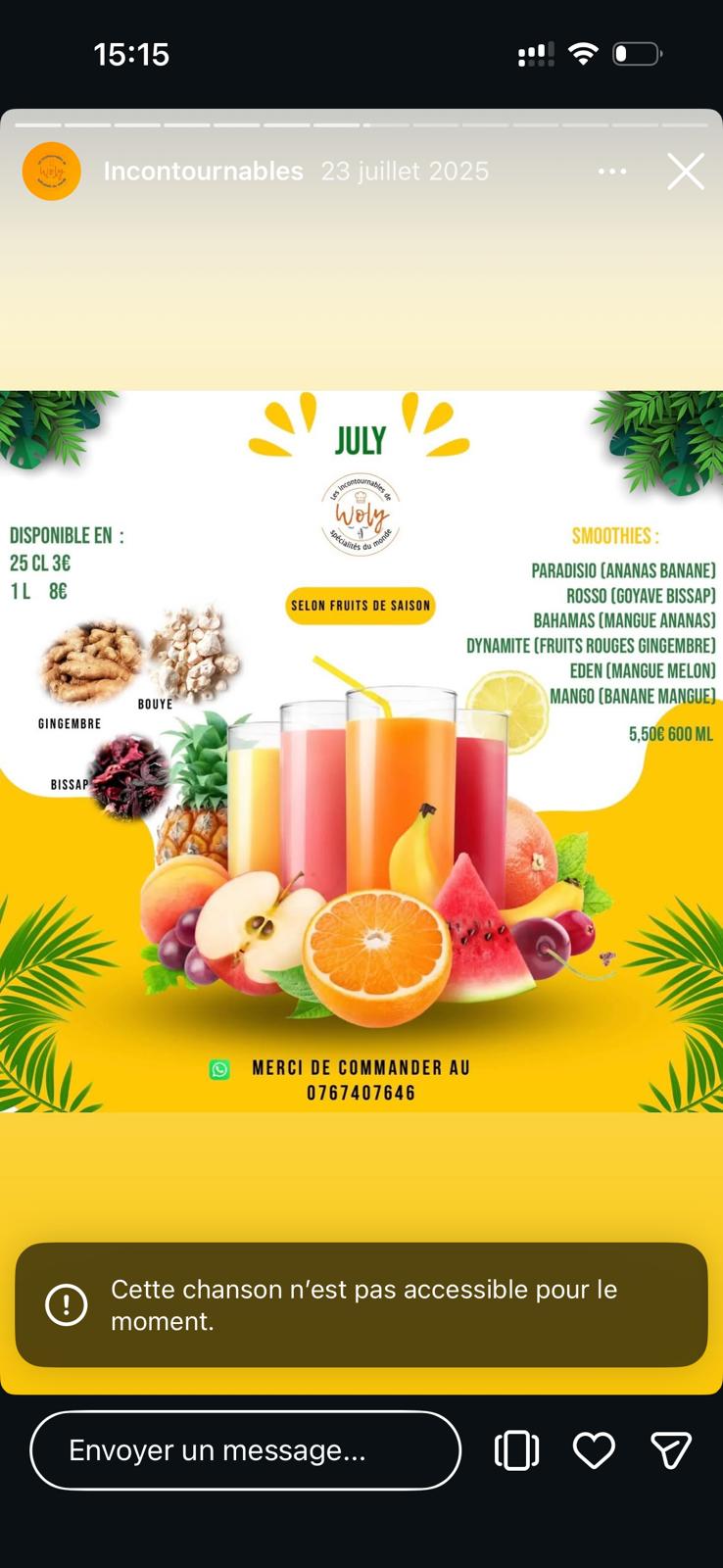 Jus et smoothies Woly